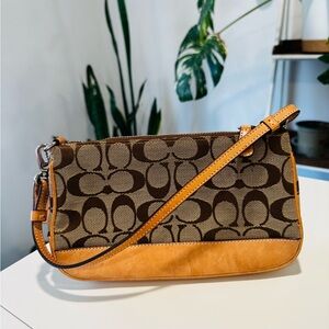 Coach Brown and Tan Shoulder Bag